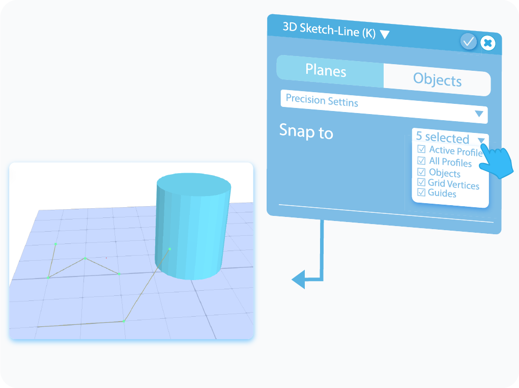 Customize Precision Settings in th 3D Sketch